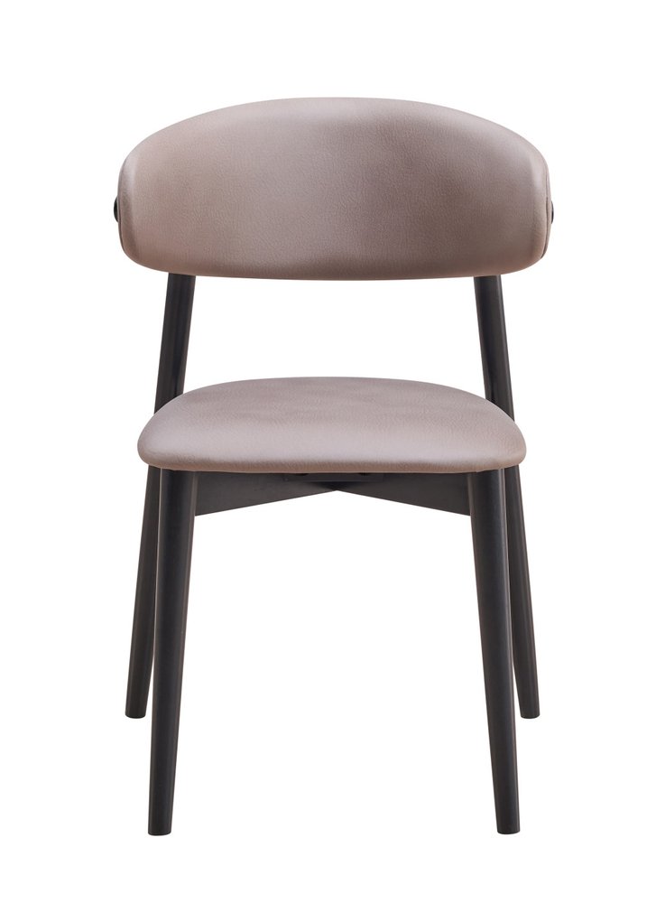 Set of Two Gray and Black Fabric Open Back Dining Side Chairs