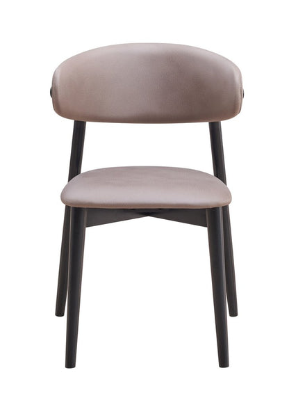 Set of Two Gray and Black Fabric Open Back Dining Side Chairs