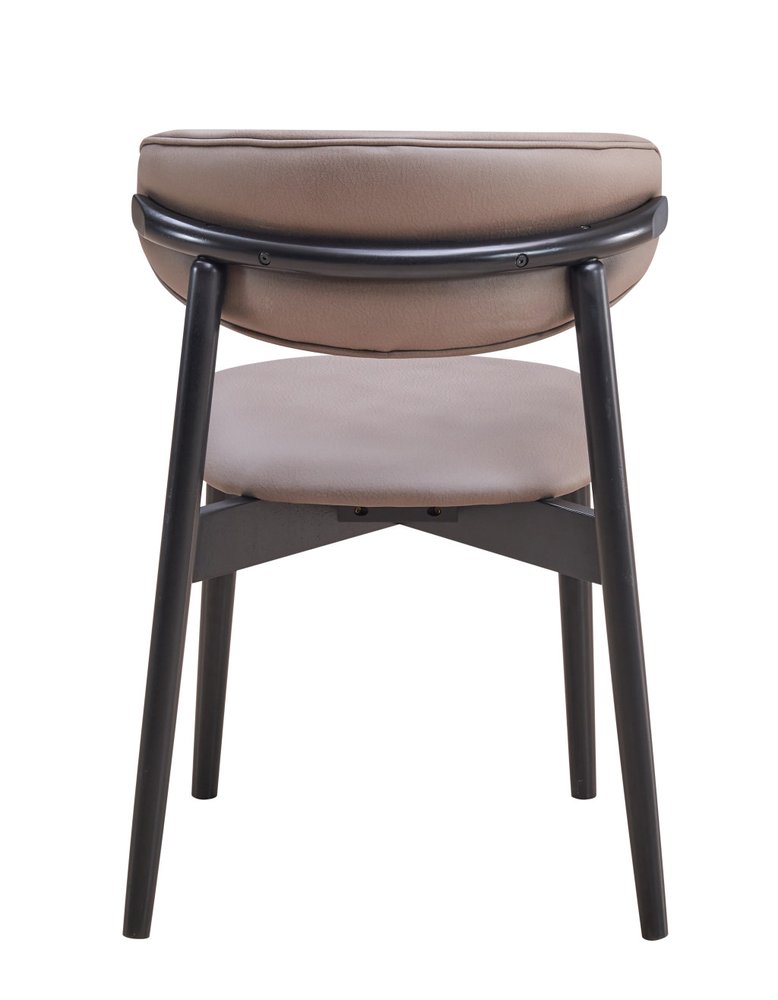 Set of Two Gray and Black Fabric Open Back Dining Side Chairs