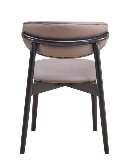 Set of Two Gray and Black Fabric Open Back Dining Side Chairs