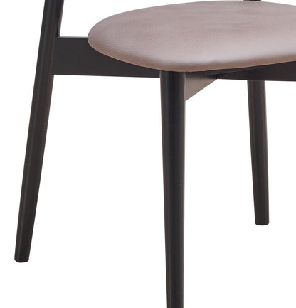 Set of Two Gray and Black Fabric Open Back Dining Side Chairs