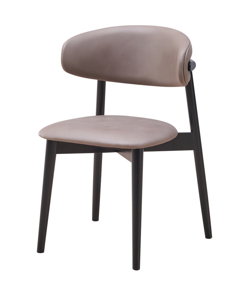 Set of Two Gray and Black Fabric Open Back Dining Side Chairs