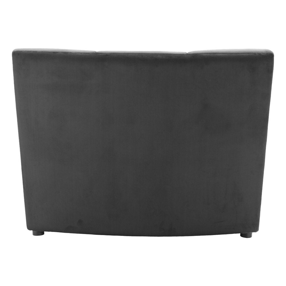 42" Black Velvet Modular Sofa