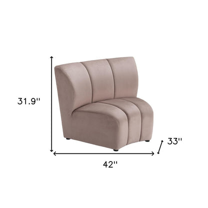 42" Beige Velvet Modular Sofa