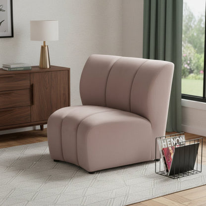 42" Beige Velvet Modular Sofa