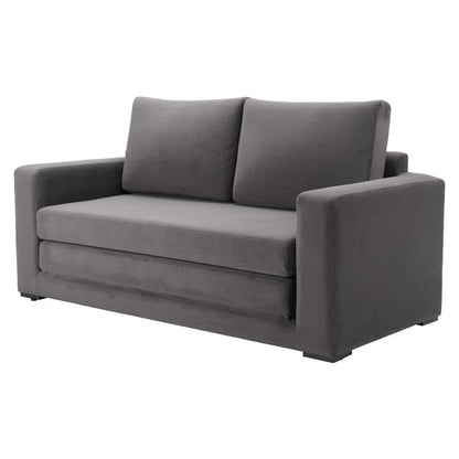 63" Gray Fabric Sleeper Sofa