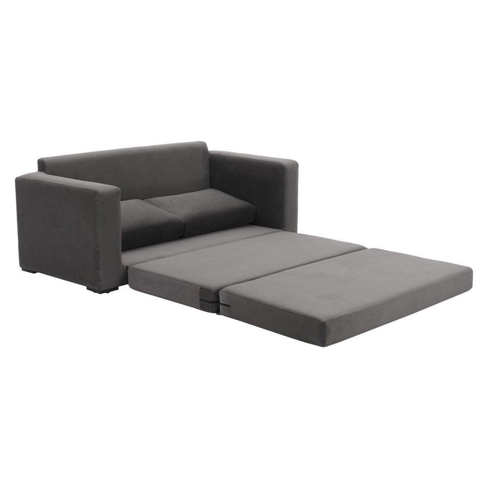 63" Gray Fabric Sleeper Sofa