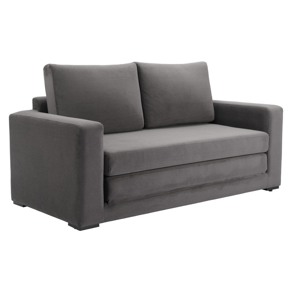 63" Gray Fabric Sleeper Sofa