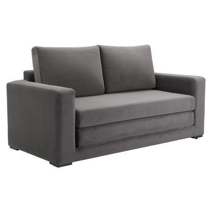 63" Gray Fabric Sleeper Sofa