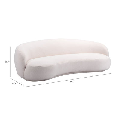 93" Cream Fabric Sofa