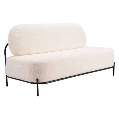 64" Vanilla Fabric Sofa