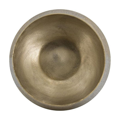 Set of Two Gold Aluminum Round Table Vases