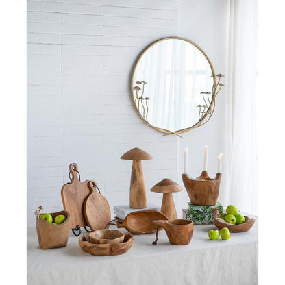 8" Natural Round Solid Wood Table Vase