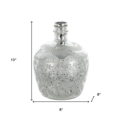 10" Silver Speckle Glass Table Vase