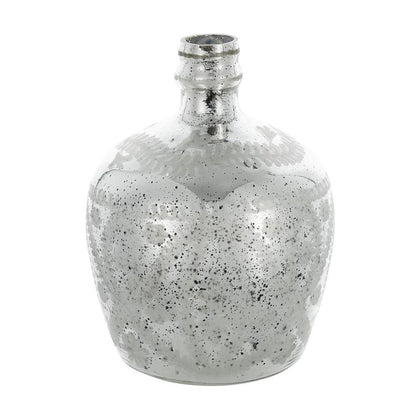 10" Silver Speckle Glass Table Vase