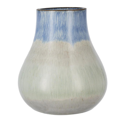 10" Blue And Gray Ombre Ceramic Round Table Vase
