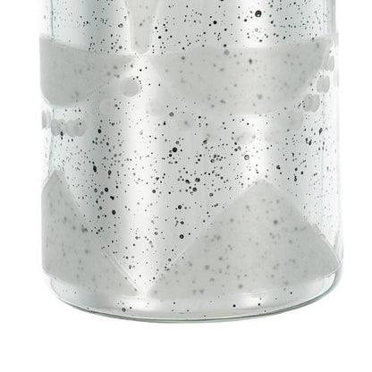30" Antiqued Silver Floral Glass Bottle Table Vase