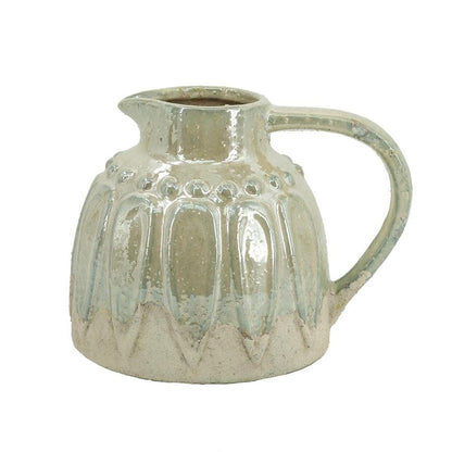 7" Gray Ceramic Round Jug Vase