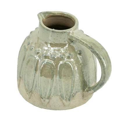 7" Gray Ceramic Round Jug Vase