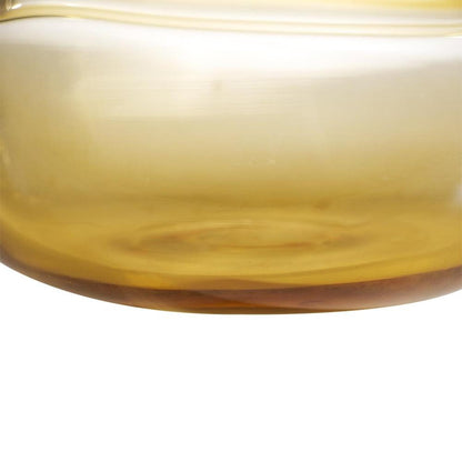9" Clear And Brown Ombre Glass Round Table Vase