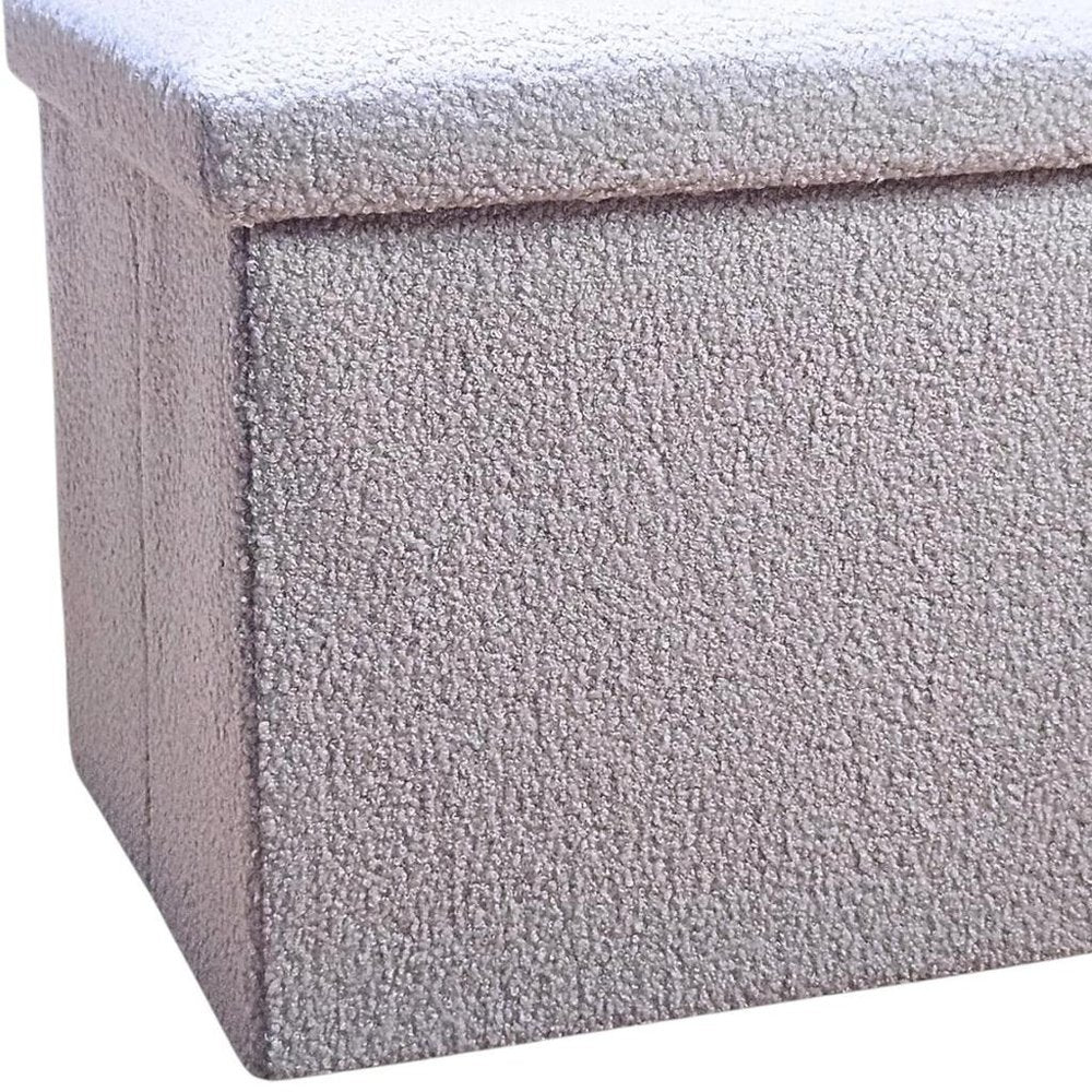 15" Black Boucle Cube Storage Ottoman