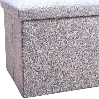 15" Black Boucle Cube Storage Ottoman