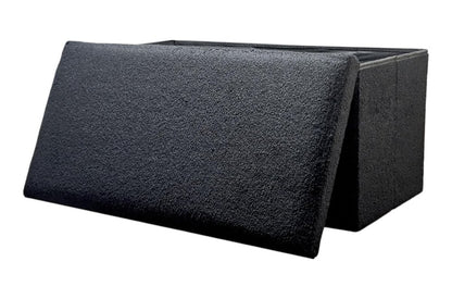 30" Black Boucle Storage Ottoman