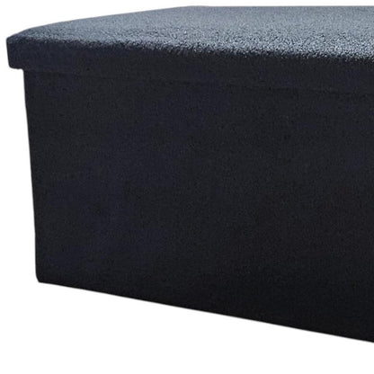 30" Black Boucle Storage Ottoman