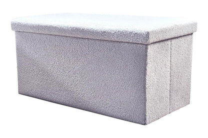 30" Black Boucle Storage Ottoman