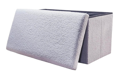 30" Black Boucle Storage Ottoman