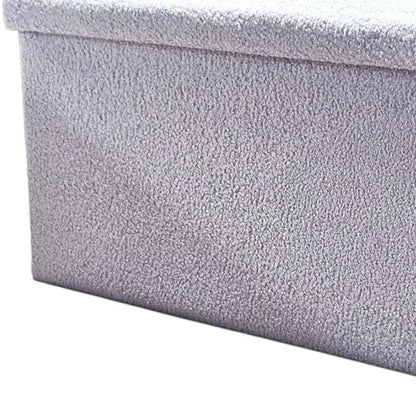 30" Black Boucle Storage Ottoman