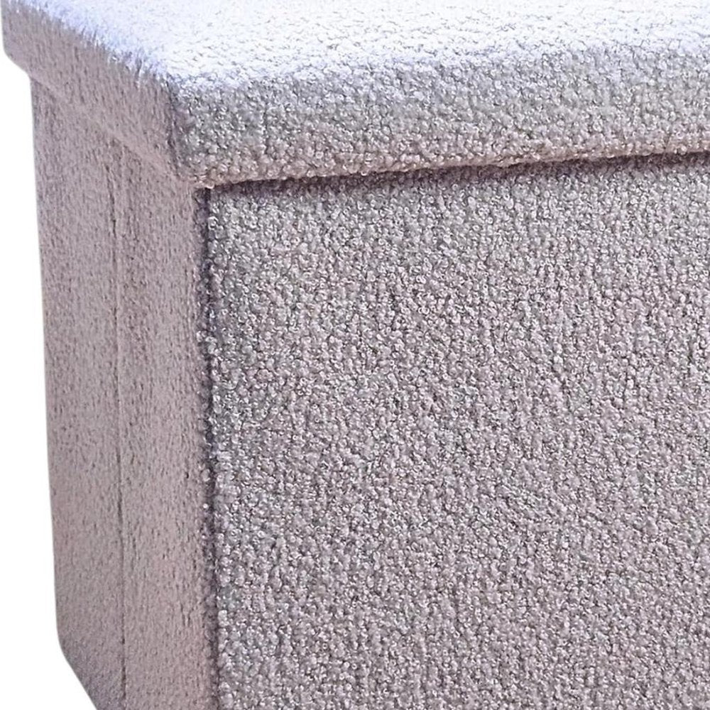 12" Black Boucle Cube Storage Ottoman