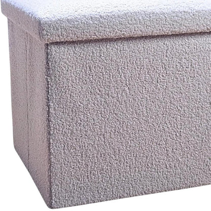 12" Black Boucle Cube Storage Ottoman