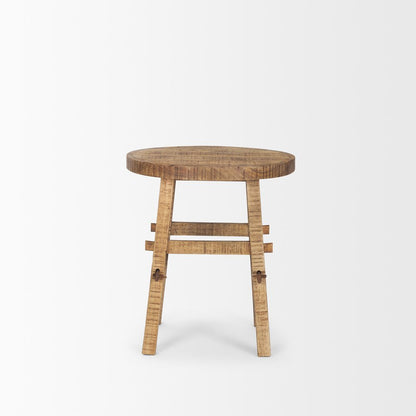 23" Brown Distressed Solid Wood End Table