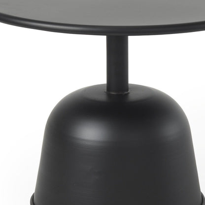 20" Black Iron and Metal Tray Table