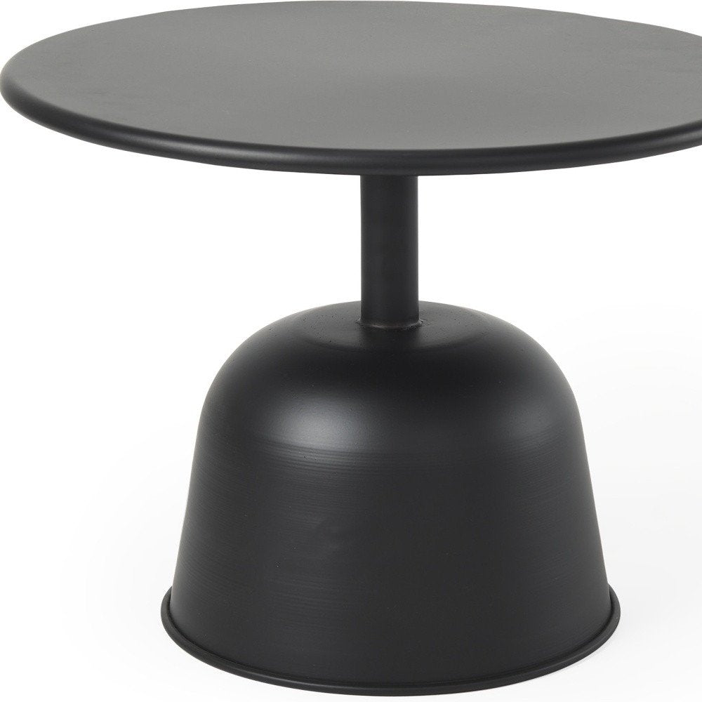 20" Black Iron and Metal Tray Table