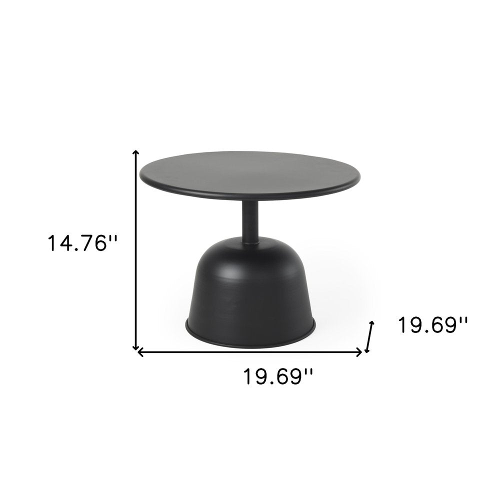 20" Black Iron and Metal Tray Table