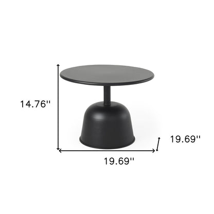 20" Black Iron and Metal Tray Table