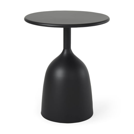17" Black Iron and Metal Tray Table
