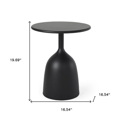 17" Black Iron and Metal Tray Table