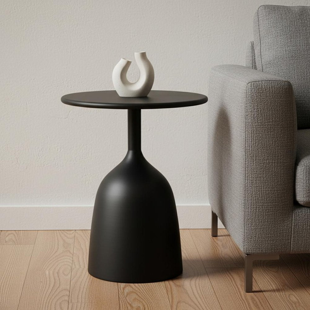 17" Black Iron and Metal Tray Table