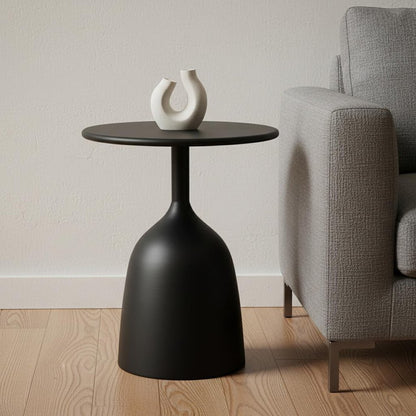 17" Black Iron and Metal Tray Table