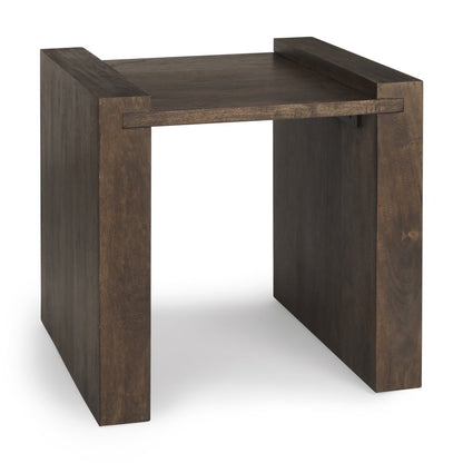 22" Espresso and Brown Solid Wood and Wood Tray Table