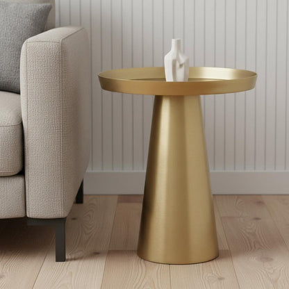 18" Brass Aluminum Tray Table