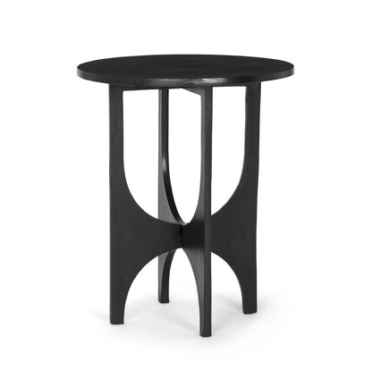 18" Black Iron and Metal Tray Table