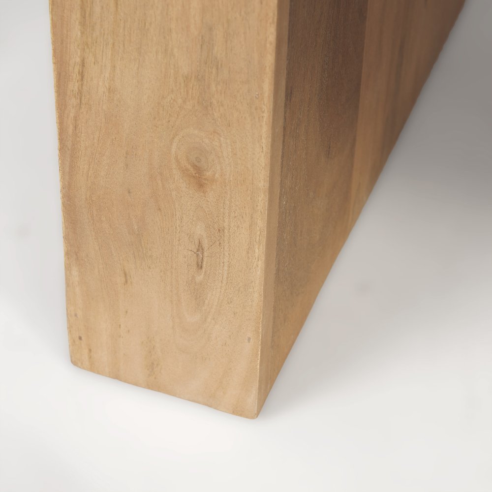 23" Natural Distressed Solid Wood Sled End Table