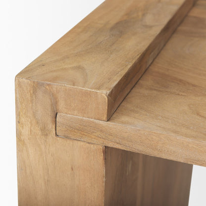 23" Natural Distressed Solid Wood Sled End Table