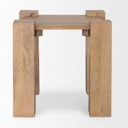 22" Natural Distressed Solid Wood Square End Table