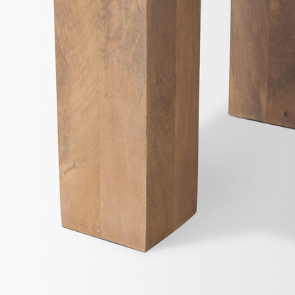 22" Natural Distressed Solid Wood Square End Table