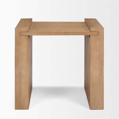 22" Natural Solid Wood Square Sled End Table